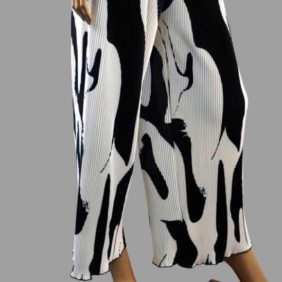 Shein High Waist Print Wide Leg Pants Boho Loose Casual Palazzo Trousers Sz 4 - Picture 4 of 12